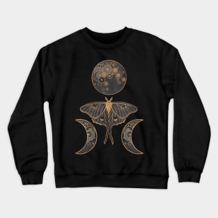 Luna Moth and Triple Moon - DARK Crewneck Sweatshirt